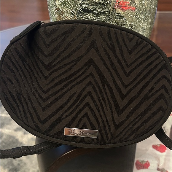 Vera Bradley Black Zebra Pattern small  hand bag with long strap - Picture 1 of 5